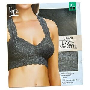 NEW Felina Black Lace Bralette 2- Pack.